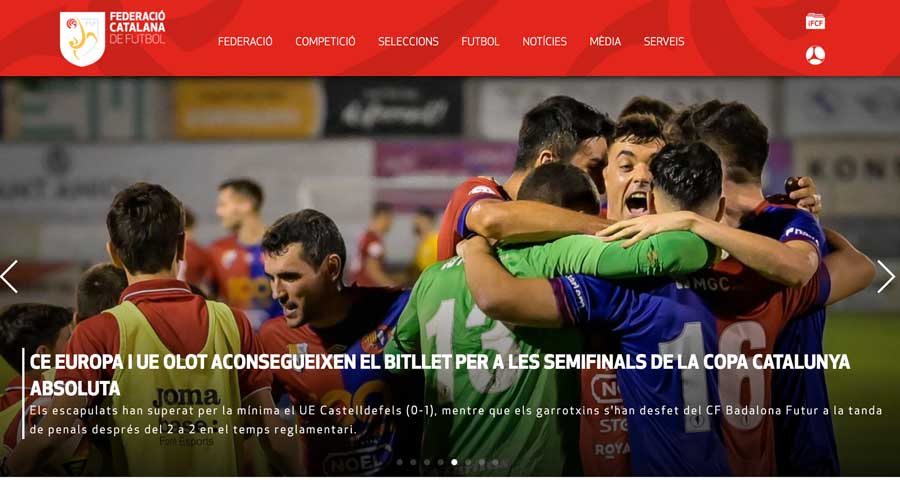 Federació Catalana de Futbol home page